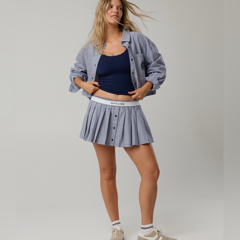 OFFLINE By Aerie•Oxford Mini Skirt•Size XS•NWT